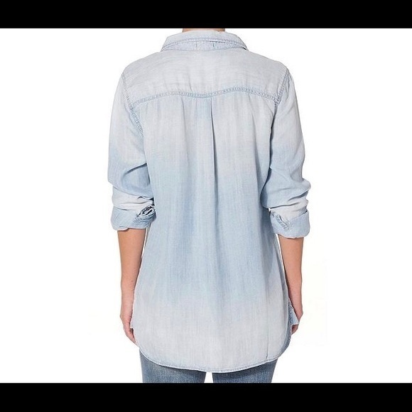 NWT Silver Jeans Denim Button Down Top S-M - Picture 2 of 2